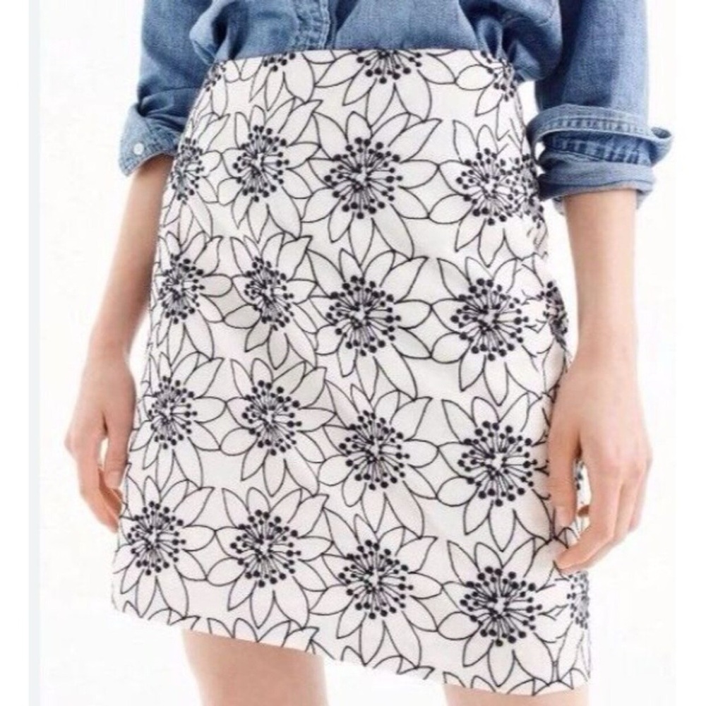 JCrew Embroidered Floral Mini Skirt